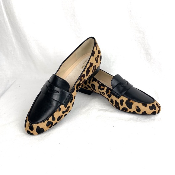 COLE HAAN “The Go To Pearson” Genuine Calf Hair Leopard Print Flats Loafers sz 6 - Picture 3 of 11